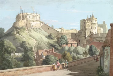 Windsor Castle - De Ronde Toren, het Koninklijk Hof en de Duivelstoren vanaf de Black Rod